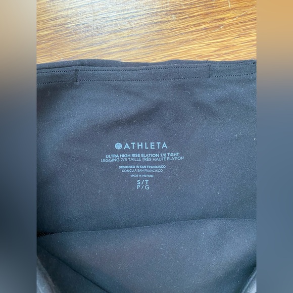 Athleta Elation 7/8 tights Small Tall BLACK - Picture 4 of 5